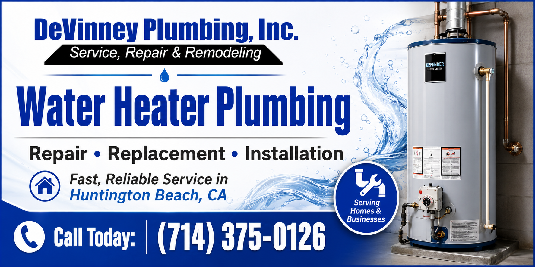 water heater repair, replacement, and installation in Huntington Beach, CA